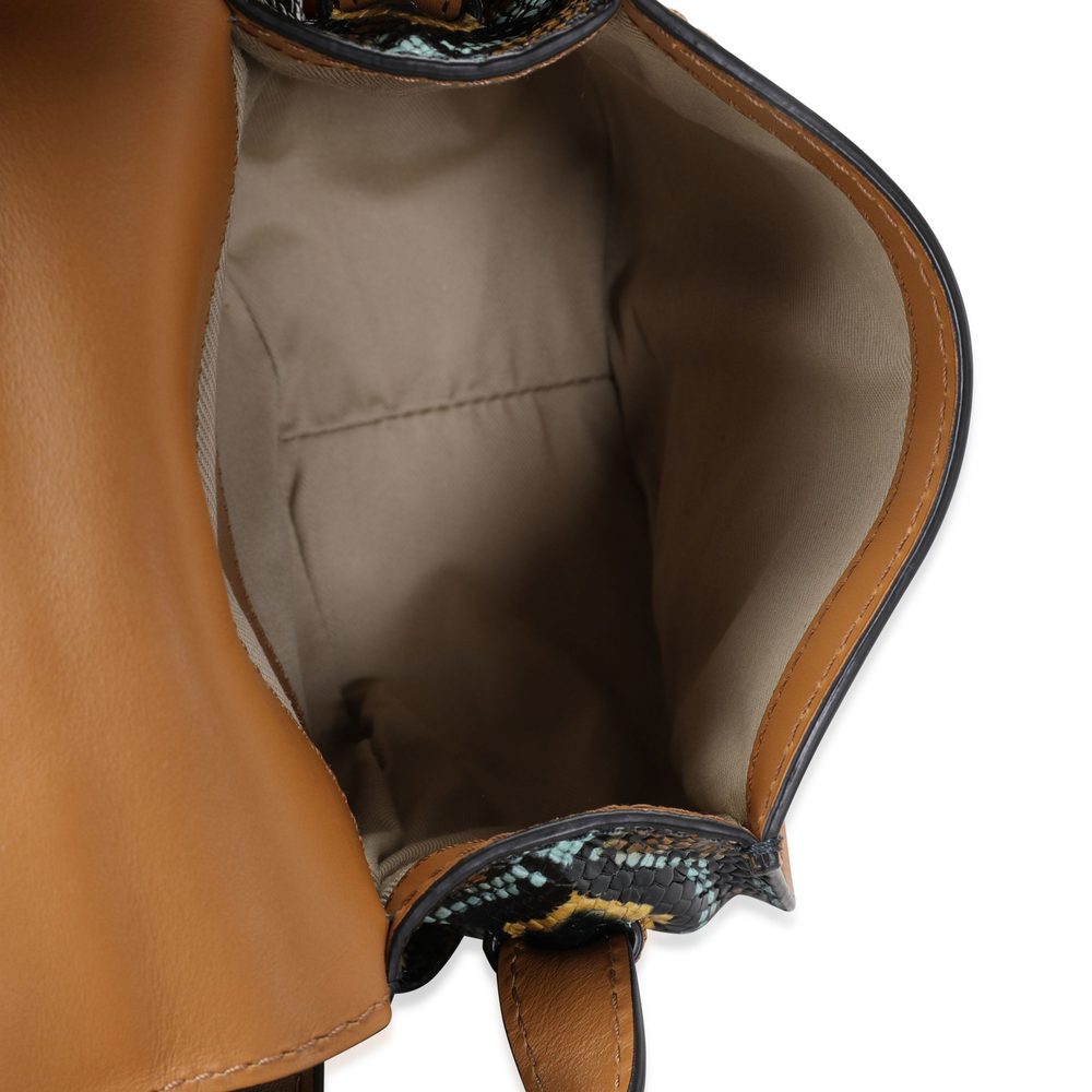 Chloe Brown And Teal Python-Embossed Calfskin Sma… - image 7